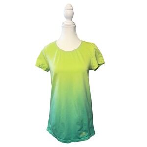 The North Face Ombre Athletic Tee Green Blue Stretch Shirt L